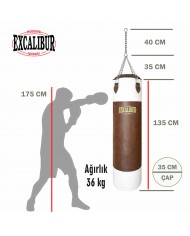 Excalibur 135 X 35 cm 36 kg Vintage Boks Torbası