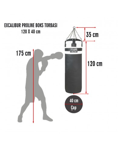 Excalibur Proline 120 x 40 cm 36 Kg Salon Tipi Boks Torbası Byz Syh