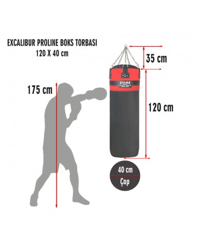 Excalibur Proline 120 x 40 cm 36 Kg Salon Tipi Boks Torbası Krm Syh