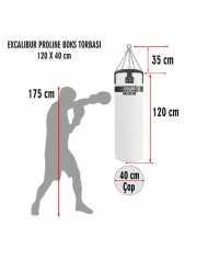 Hakiki Deri 120 x 40 cm 36 Kg Profesyonel Boks Torbası Beyaz
