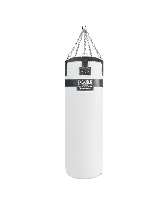 Hakiki Deri 120 x 40 cm 36 Kg Profesyonel Boks Torbası Beyaz
