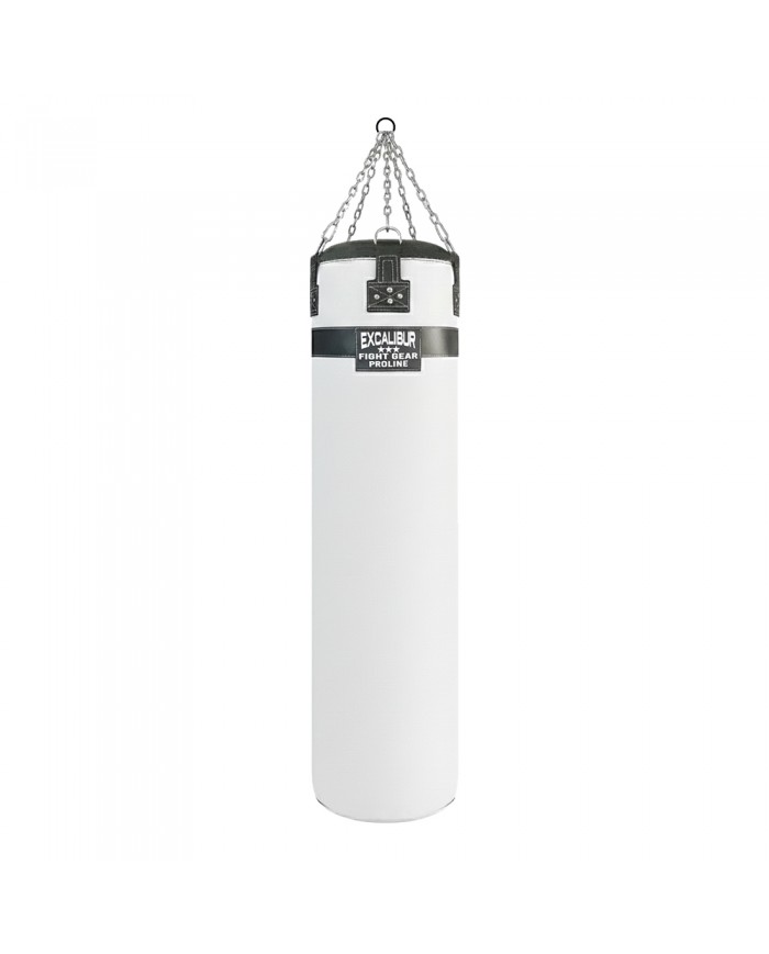 Hakiki Deri 150 x 40 cm 50 Kg Profesyonel Boks Torbası Beyaz