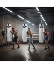 Hakiki Deri 150 x 40 cm 50 Kg Profesyonel Boks Torbası Beyaz