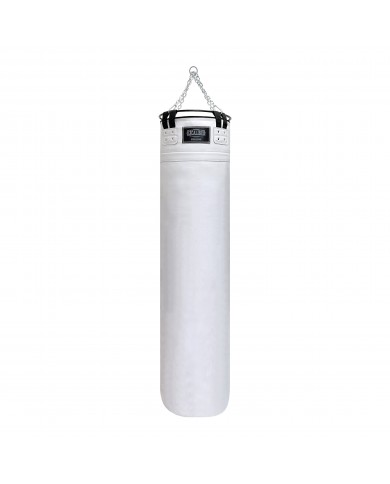 Hakiki Deri Çemberli 180 x 40 cm 65 Kg Profesyonel Boks Torbası Beyaz