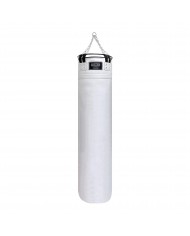 Hakiki Deri Çemberli 180 x 40 cm 65 Kg Profesyonel Boks Torbası Beyaz