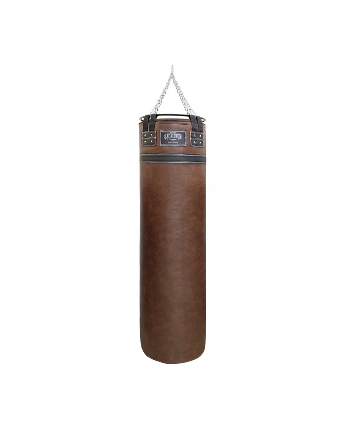 Hakiki Deri Çemberli 150 x 40 cm 50 Kg Profesyonel Boks Torbası Kahve