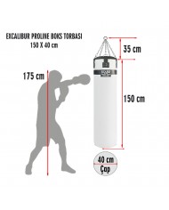 Excalibur Proline 150 x 40 cm 50 Kg Salon Tipi Boks Torbası Beyaz