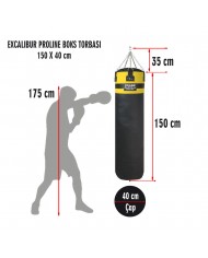 Excalibur Proline 150 x 40 cm 50 Kg Salon Tipi Boks Torbası Sarı Syh