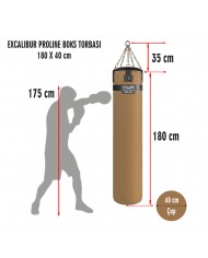 Excalibur Proline 180 x 40 cm 65 Kg Salon Tipi Boks Torbası Taba