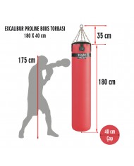 Excalibur Proline 180 x 40 cm 65 Kg Salon Tipi Boks Torbası Kırmızı