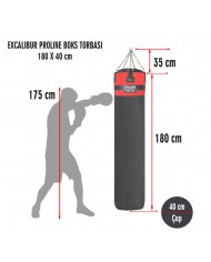 Excalibur Proline 180 x 40 cm 65 Kg Salon Tipi Boks Torbası Krm Syh