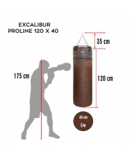 Hakiki Deri Çemberli 120 x 40 cm 36 Kg Profesyonel Boks Torbası Kahve