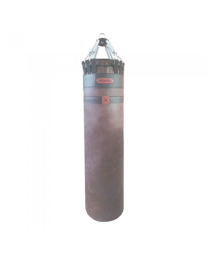 Excalibur Spring Pro 8 Yaylı Profesyonel Boks Torbası 135 x 40 cm Vintage Kahve