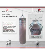 Excalibur Spring Pro 8 Yaylı Profesyonel Boks Torbası 150 x 40 cm Vintage Kahve