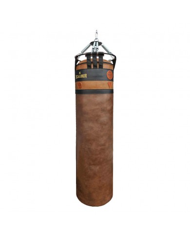 Excalibur Spring Pro 8 Yaylı Profesyonel Boks Torbası 135 x 45 cm Vintage Kahve