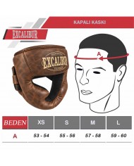 Excalibur Kapalı Boks Kaskı Vintage Kahve