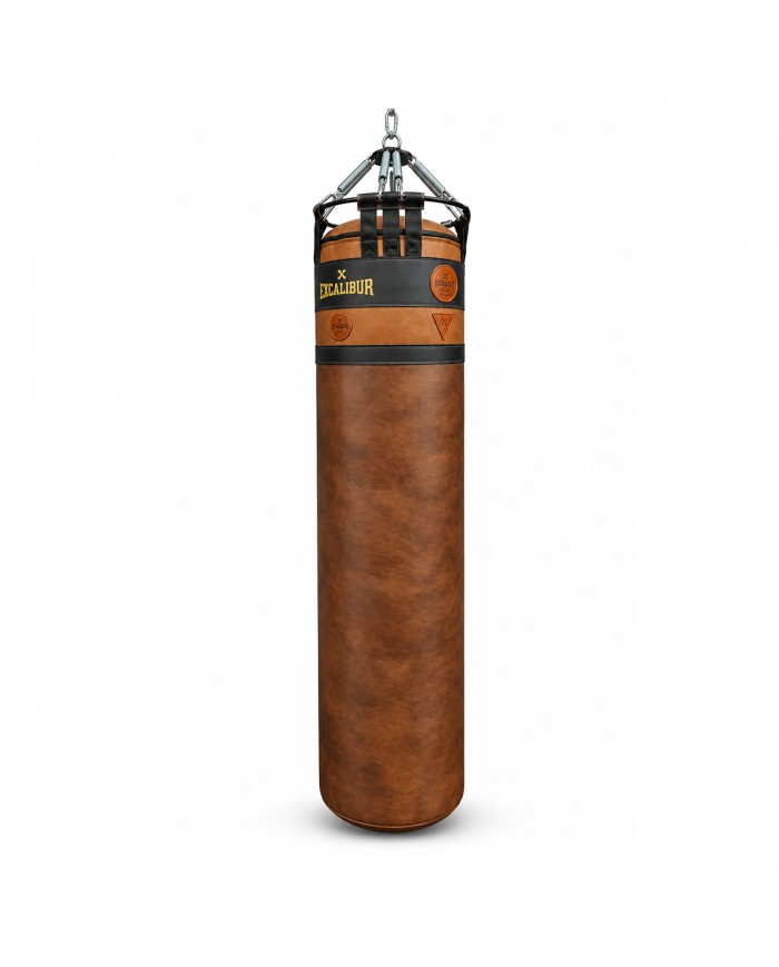 Excalibur Spring Pro 8 Yaylı Profesyonel Boks Torbası 120 x 40 cm Vintage Kahve