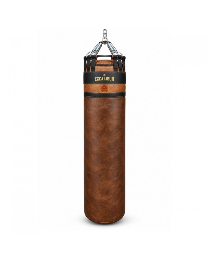 Excalibur Spring Pro 8 Yaylı Profesyonel Boks Torbası 120 x 45 cm Vintage Kahve