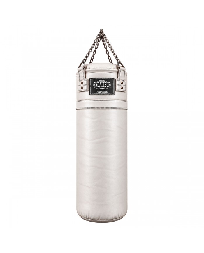 Hakiki Deri 120 x 40 cm 36 Kg Profesyonel Boks Torbası Beyaz