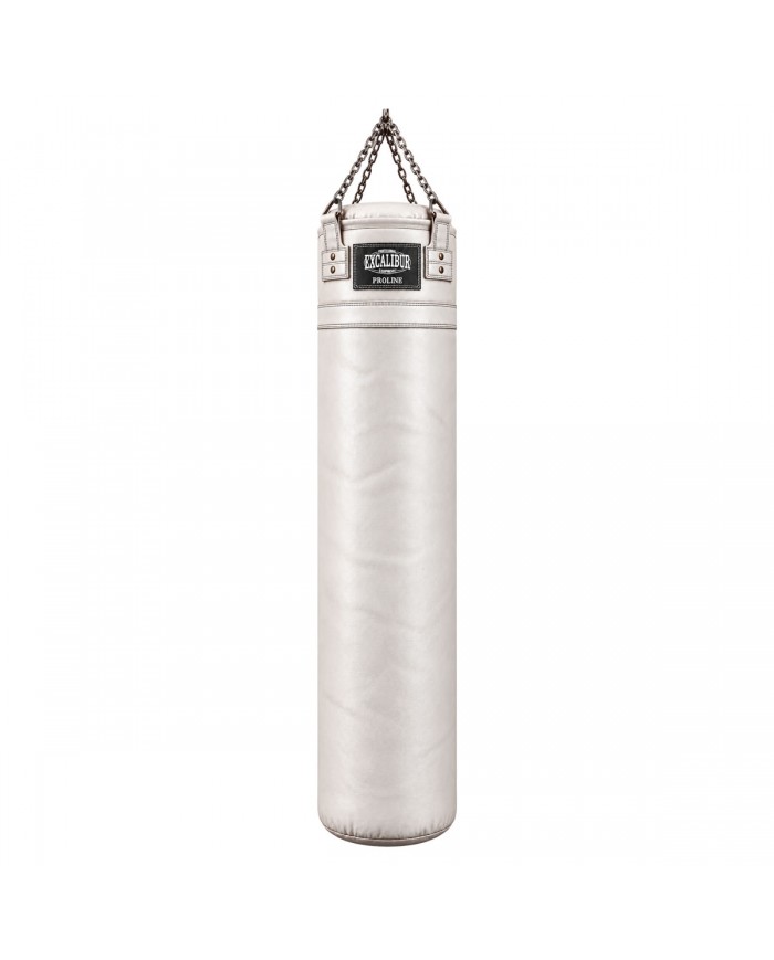 Hakiki Deri 180 x 40 cm 65 Kg Profesyonel Boks Torbası Beyaz