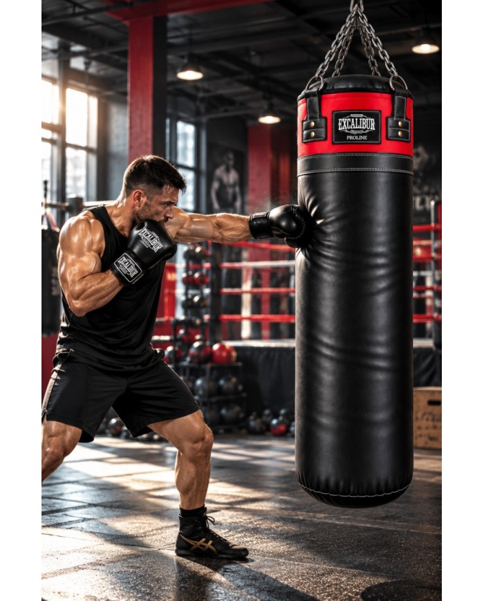 Excalibur Proline 140 x 40 Boks Torbası Kırmızı Siyah