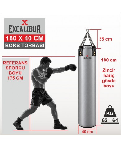 Excalibur Proline 180 x 40 Boks Torbası Vintage Siyah