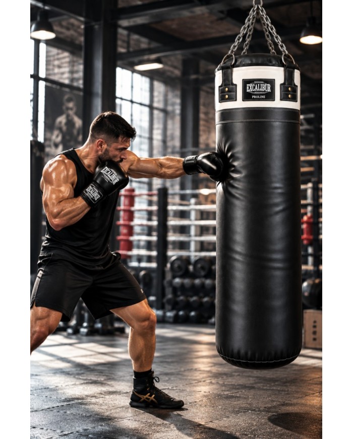 Excalibur Proline 160 x 40 Boks Torbası Beyaz Siyah