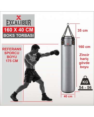 Excalibur Proline 160 x 40 Boks Torbası Taba Siyah