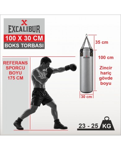 Excalibur Polystar 100 x 30 cm Boks Kum Torbası Siyah
