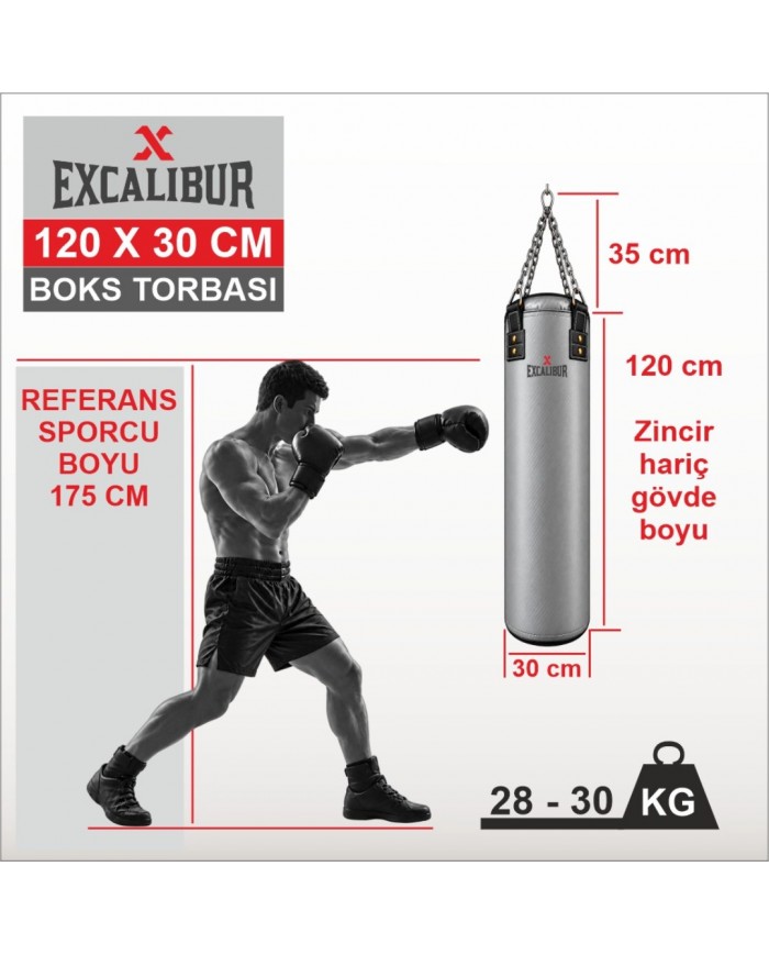 Excalibur Polystar 120 x 30 cm Boks Kum Torbası Beyaz