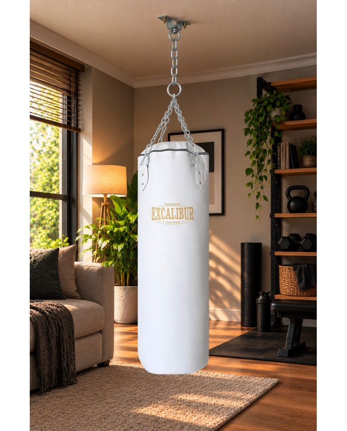 Excalibur 135 X 35 cm Klasik Boks Kum Torbası Beyaz