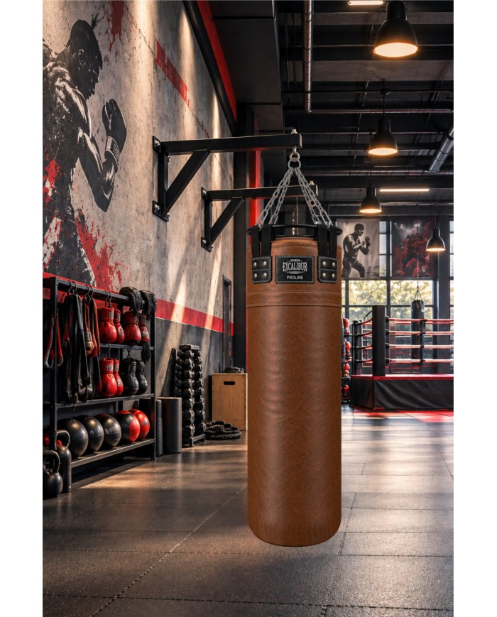 Excalibur Proline Çemberli Boks Torbası 140 x 40 cm Kahve