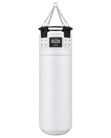 Excalibur Proline Hakiki Deri Çemberli Boks Torbası 120 x 40 cm Beyaz