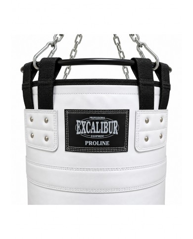 Excalibur Proline Hakiki Deri Çemberli Boks Torbası 120 x 40 cm Beyaz