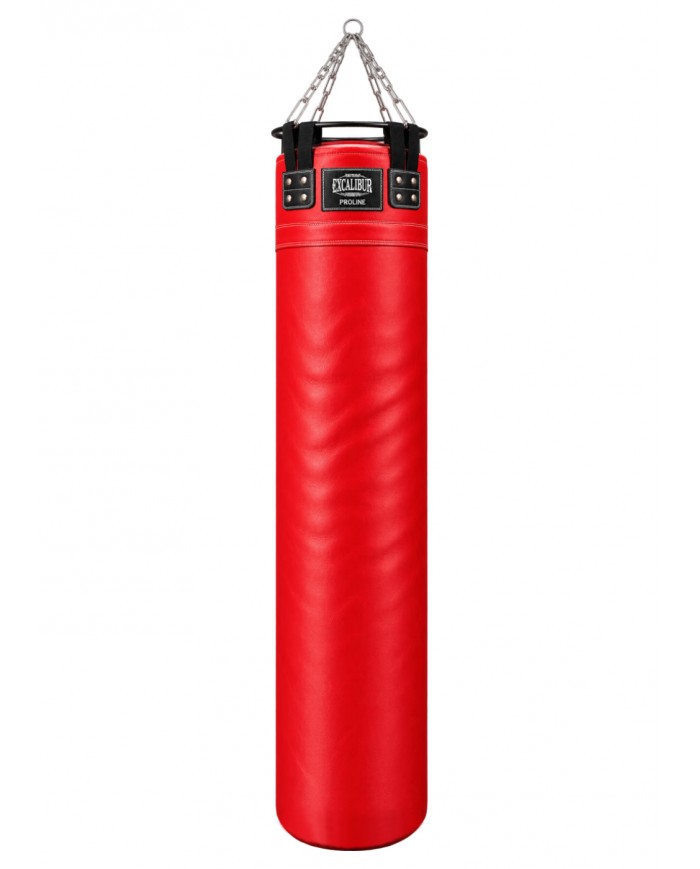 Excalibur Proline Hakiki Deri Çemberli Boks Torbası 180 x 40 cm Kırmızı